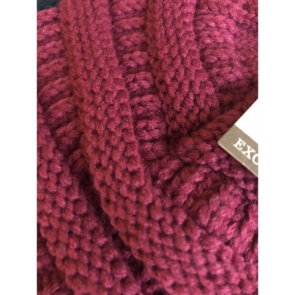 New Adult Size CC Cozy Winter Cranberry Red Cable Knit Hat Cap Beanie - Picture 6 of 6